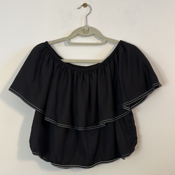 Zara Woman Premium Denim Collection Off The Shoulder Top size S - Picture 2 of 6